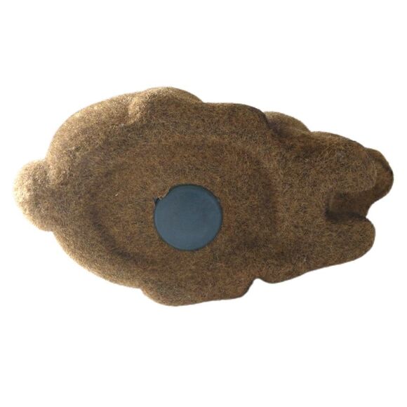 Vtg Flocked Rabbit Bank Bunny Easter REALISTIC Figural 80s Brown Fuzzy Stopper. - Picture 12 of 16